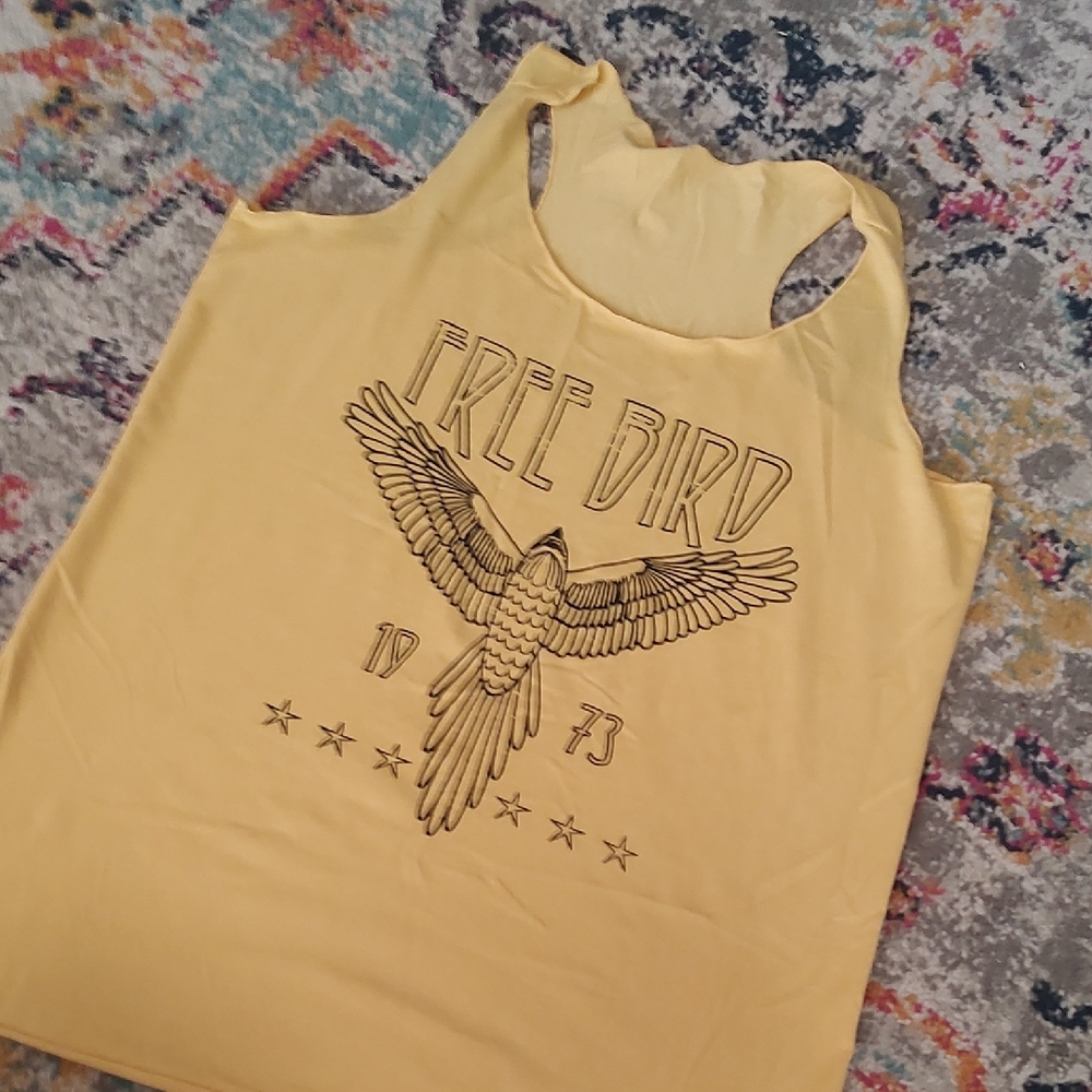 Yellow Free Bird Tank Top NWOT